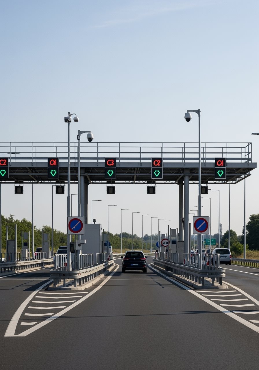 Hungarian highway with toll enforcement system