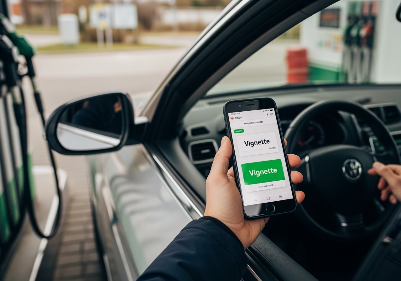 Purchasing Hungarian e-vignette on smartphone